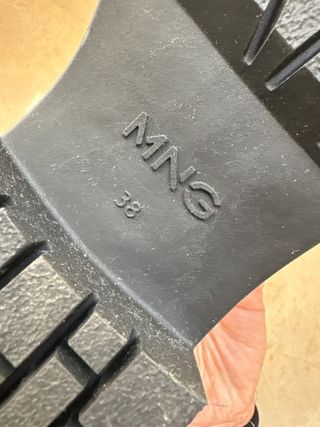 Mocasines Chunky Mango Mujer Negros Talla 38