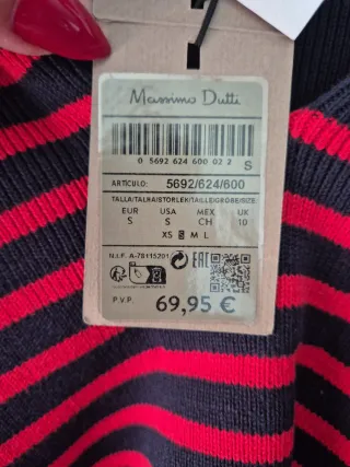 Jersey Massimo Dutti Rayas Azul y Rojo