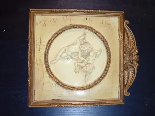 Pareja Cuadros Relieve Cherubines