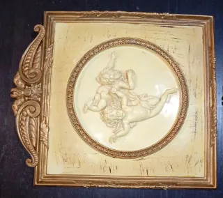 Pareja Cuadros Relieve Cherubines