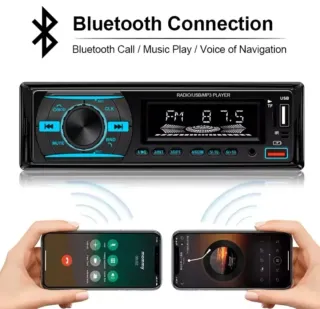 Radio Reproductor MP3 HIPPCRON Bluetooth USB 1 Din