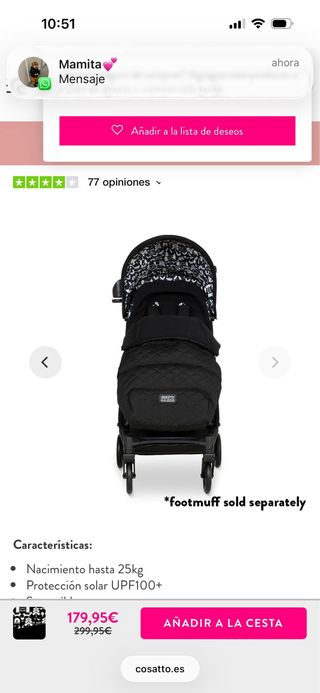 Silla de paseo Cosatto negra