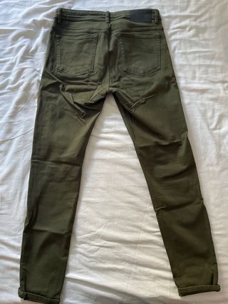 Pantalón Mango Hombre Talla L Verde