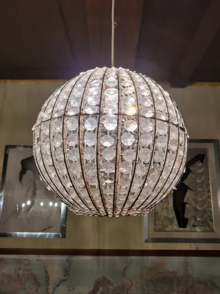 Lampada Sospensione Vintage Cristalli Metallo