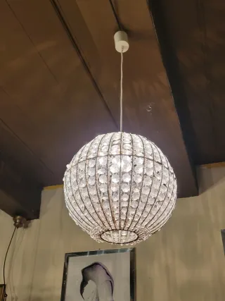 Lampada Sospensione Vintage Cristalli Metallo
