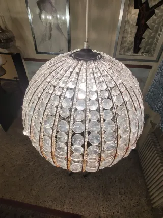 Lampada Sospensione Vintage Cristalli Metallo