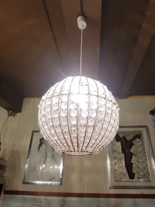 Lampada Sospensione Vintage Cristalli Metallo
