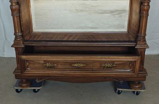 Armario Vestidor Antiguo Tallado Madera y Espejo