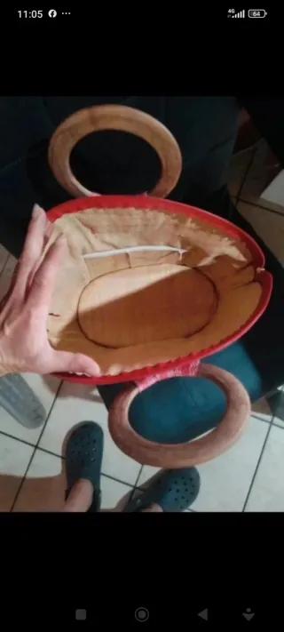 Borsa rigida paglia nuova rosa e rossa