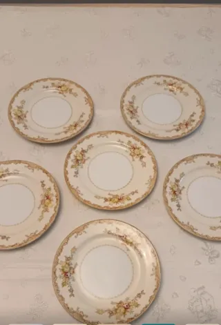 6 Piatti da Dessert in Porcellana Giapponese