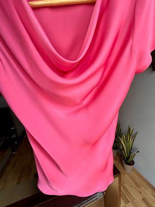 Blusa satinada rosa elegante talla 38
