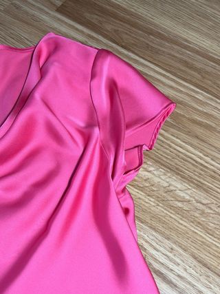 Blusa satinada rosa elegante talla 38