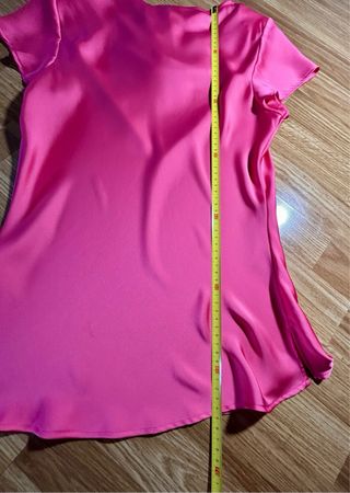 Blusa satinada rosa elegante talla 38