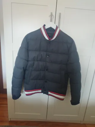 Chaqueta hombre  Zara Bomber Negra Roja