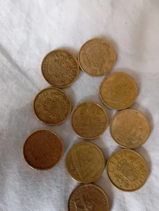 Lote de 10 monedas de 100 pesetas