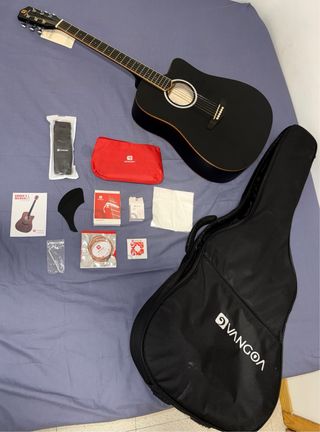Guitarra VANGOA Negra + Accesorios