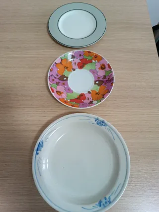 Set 3 piattini ceramica vintage