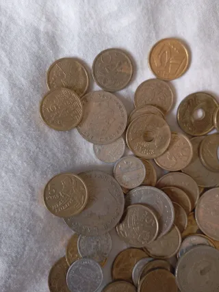 Lote de Monedas de pesetas antiguas.