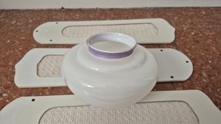 Tulipa cristal blanco lámpara + 4 aspas ventilador