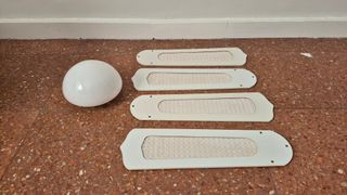 Tulipa cristal blanco lámpara + 4 aspas ventilador