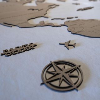 Mapa Mundi Madera 3D Decorativo 100x60