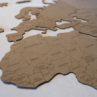 Mapa Mundi Madera 3D Decorativo 100x60