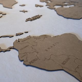 Mapa Mundi Madera 3D Decorativo 100x60