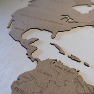 Mapa Mundi Madera 3D Decorativo 100x60