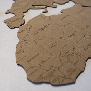 Mapa Mundi Madera 3D Decorativo 100x60