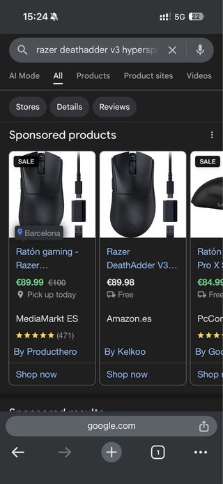 Set Ratón Razer Deathadder v3 + Steelseries QcK+