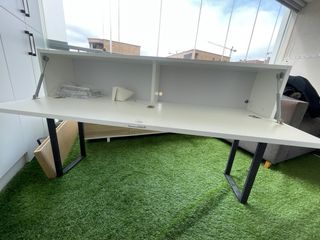 Mueble recibidor madera y metal, nuevo.