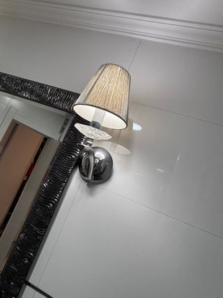 Conjunto de baño madera y cristal