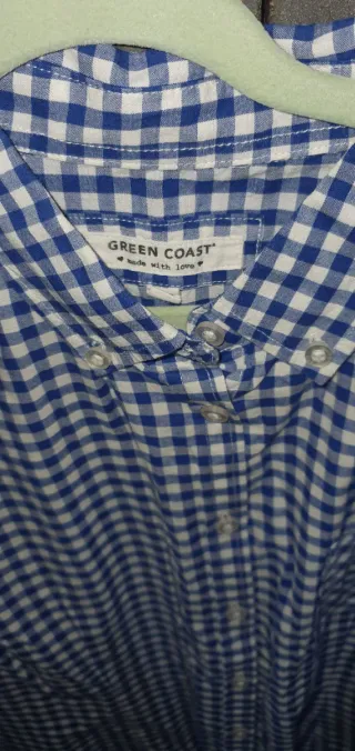 Camisa cuadros azul y blanco Green Coast Talla XS