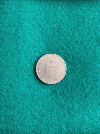 Moneda 1 Corona Suecia 1977 Carl XVI Gustaf