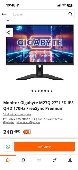 Monitor Gigabyte 27 1440p 170Hz