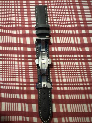 Correa de piel para reloj gris