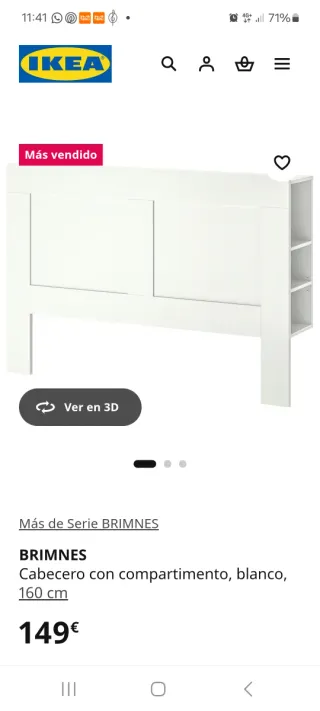 Cabecero BRIMNES 160cm blanco