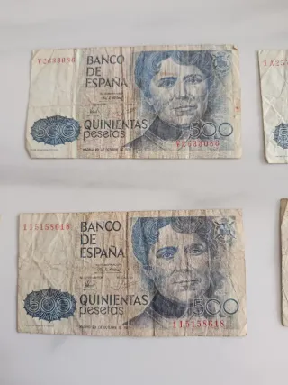 6 Billetes 500 Pesetas Antiguos España