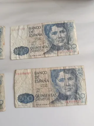 6 Billetes 500 Pesetas Antiguos España