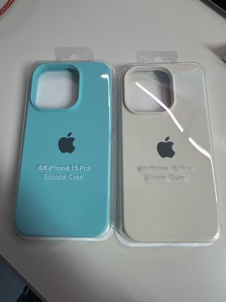 Fundas iPhone 15 Pro Blanca y Turquesa
