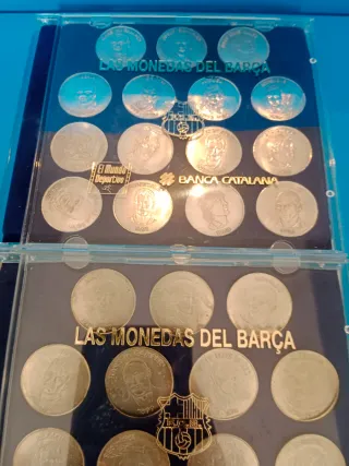 2 Juegos Monedas FC Barcelona Plata 150 gr