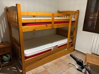 Literas Pino Macizo 3 Camas
