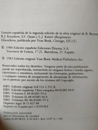 Pack de tres libros de medicinas  aparato respirat