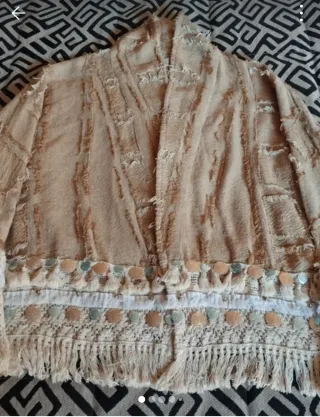 Kimono Boho Beige y Dorado