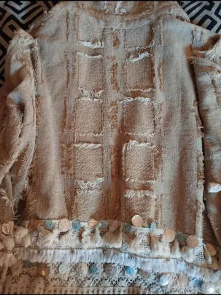 Kimono Boho Beige y Dorado