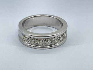 Anillo oro blanco 7 brillantes