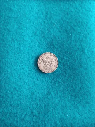 Moneda 3 peniques Reino Unido 1943