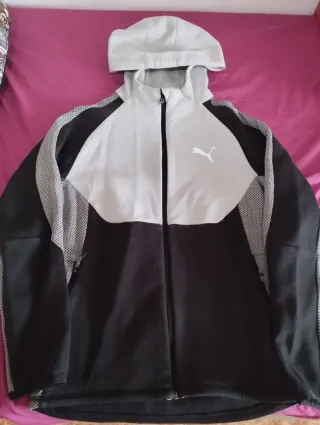 Sudadera Puma Chico Gris y Blanca