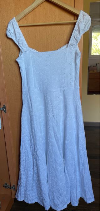 Vestido midi de tirantes, blanco, Desigual. TallaM
