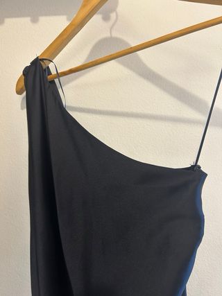 Vestido Zara Asimétrico Azul Marino